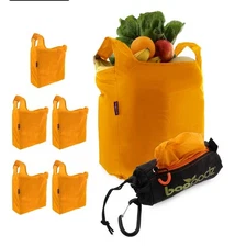 BAGPODZ -Reusable Sturdy Shopping Bags Compact Pod Clip Convenient - ORANGE