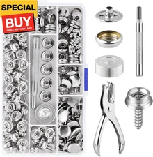 150 PCS Canvas Snap Kit with 2 Pcs Setting Tool, Marine Grade Stainless Steel 3/