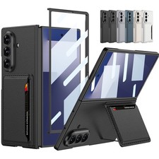 For Samsung Galaxy Z Fold 7/6 Card Wallet Case Stand Shockproof w/ Screen Film
