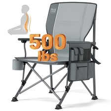 Timber Ridge Oversized Folding Camping Chair 500lb High Back Grey