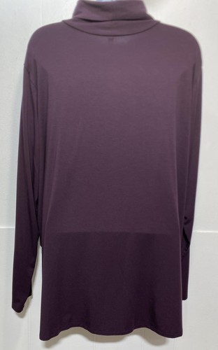 Camisa Eileen Fisher para mujer 3X cuello alto manga larga ciruela púrpura Tencel Lyocell - Imagen 4 de 10