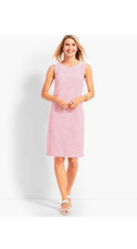 Talbots 16W Petite NWT Fuchsia/White Striped Sleeveless Ottoman Shift Dress