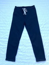 Buffalo David Bitton Black Drawstring Trousers Size8 Slim Fit Smart Casual Pants