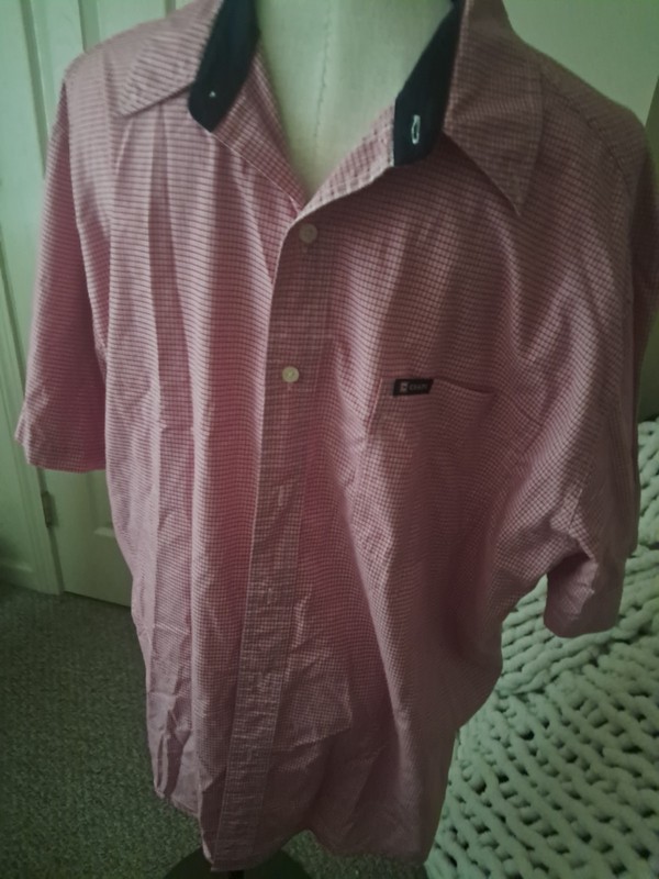 Mens  Chaps Easy Care Plaid Short Sleeve Shirt Size XL /tg