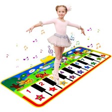 Piano Mat 53'' x 23'' Musical Toys for Toddlers Floor Piano Touch Playmat wit...