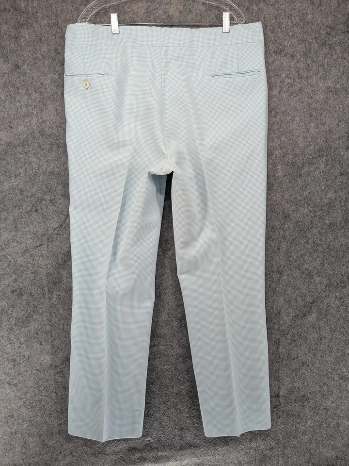 Calça Gingham Vintage Jack Nicklaus Torneio de Golfe Masculina 39x30 Azul Claro - Imagem 4 de 4