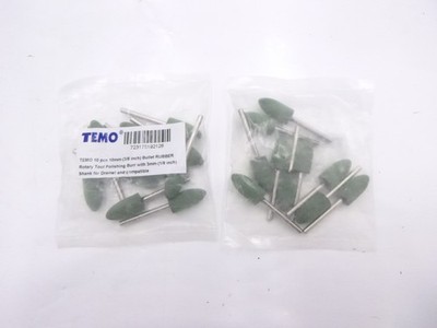 20-Pack Temo Rubber Bullet Polishing Bur 3/8'' 1/8'' Shaft  For Dremel