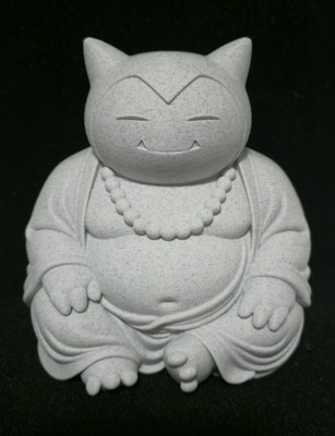 Snorlax Buddha Pokemon Plastic Statue Marble Figurine Home Decor
