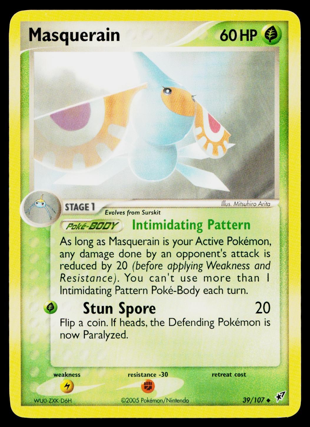 Masquerain 39/107 Uncommon Deoxys Pokemon Moderately Played
