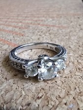 NV Sterlingsilber Ring dreifach weißer Stein...