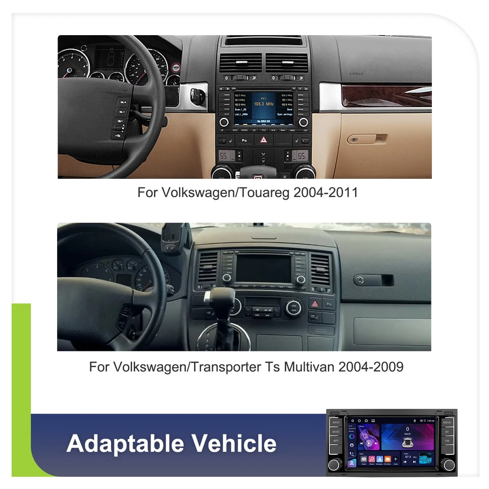 CarPlay 4+64G Android 15 Radio GPS Für VW Touareg Transporter Ts Multivan +KAM - Bild 4 von 4