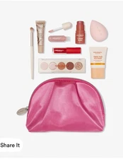 Ulta Beauty 2025 Collection 9-Piece Eyeshadow Makeup Set Pink Cosmetic Bag New