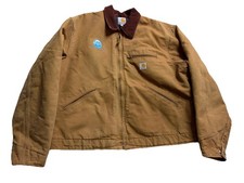 VTG CARHARTT J01 USA Men's XL Brown Canvas Blanket Lined Detroit Jacket