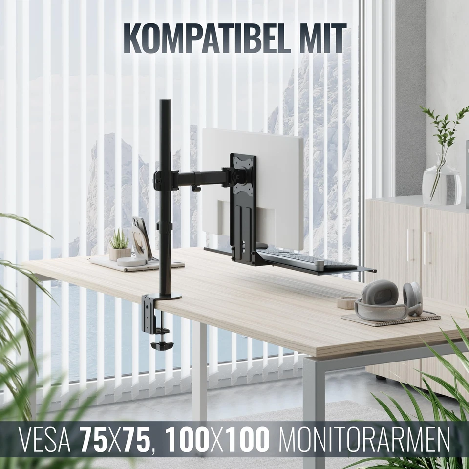 RICOO Tastatur Halterung Tastaturablage für Monitor Tischhalterung CZ0500 - Bild 4 von 4