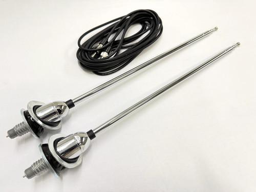 1965-1966 CHEVY IMPALA REAR TELESCOPIC ANTENNA ASSEMBLY SET LH AND RH 1PAIR