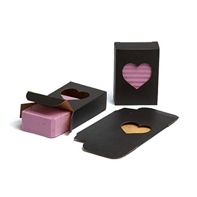 Heart Window Soap Boxes Black Handmade Soap Artisan Weddings Parties Craft Fair