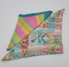 Floral Sheer Shawl And Candy Strip Scarf Lot