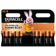 Duracell AA Plus Power Batteries with Power Boost Actives Pack of 8 for Toys