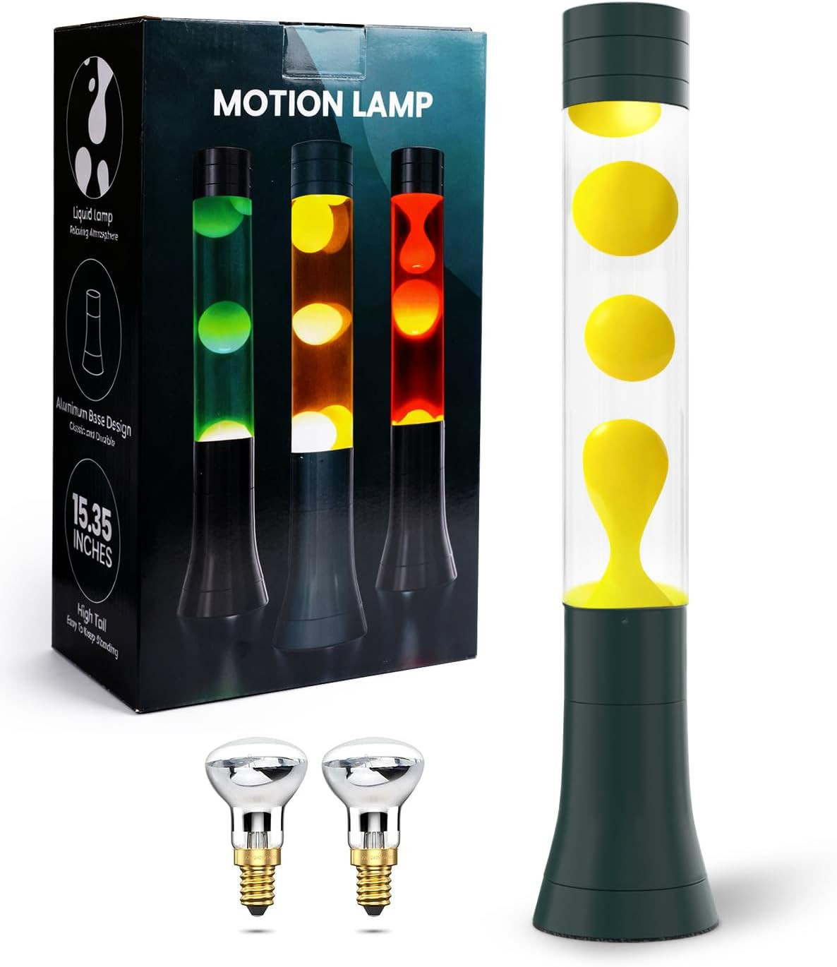 Lava Lamp Grande Desi Verde Gialla | Luce Mood Gaming & Party