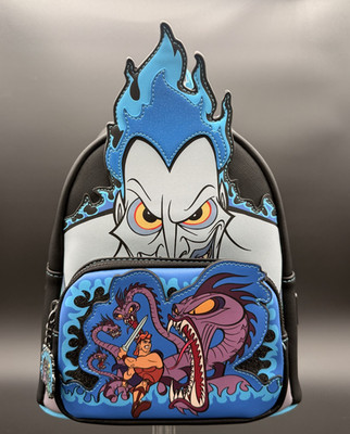 NWT Loungefly Disney Hercules Hades 3D Flame Hair Hydra Scene Mini Backpack