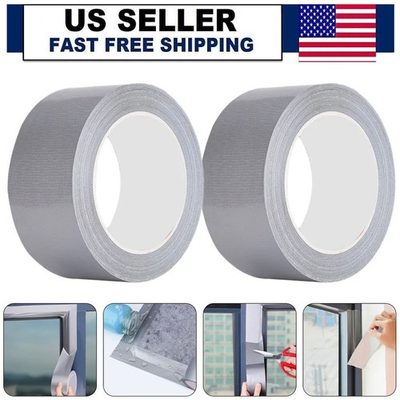 #ad 2 SIZE Aluminum Foil Duct Tape Heavy DutyHigh Temperature Sealing and Patching $9.55