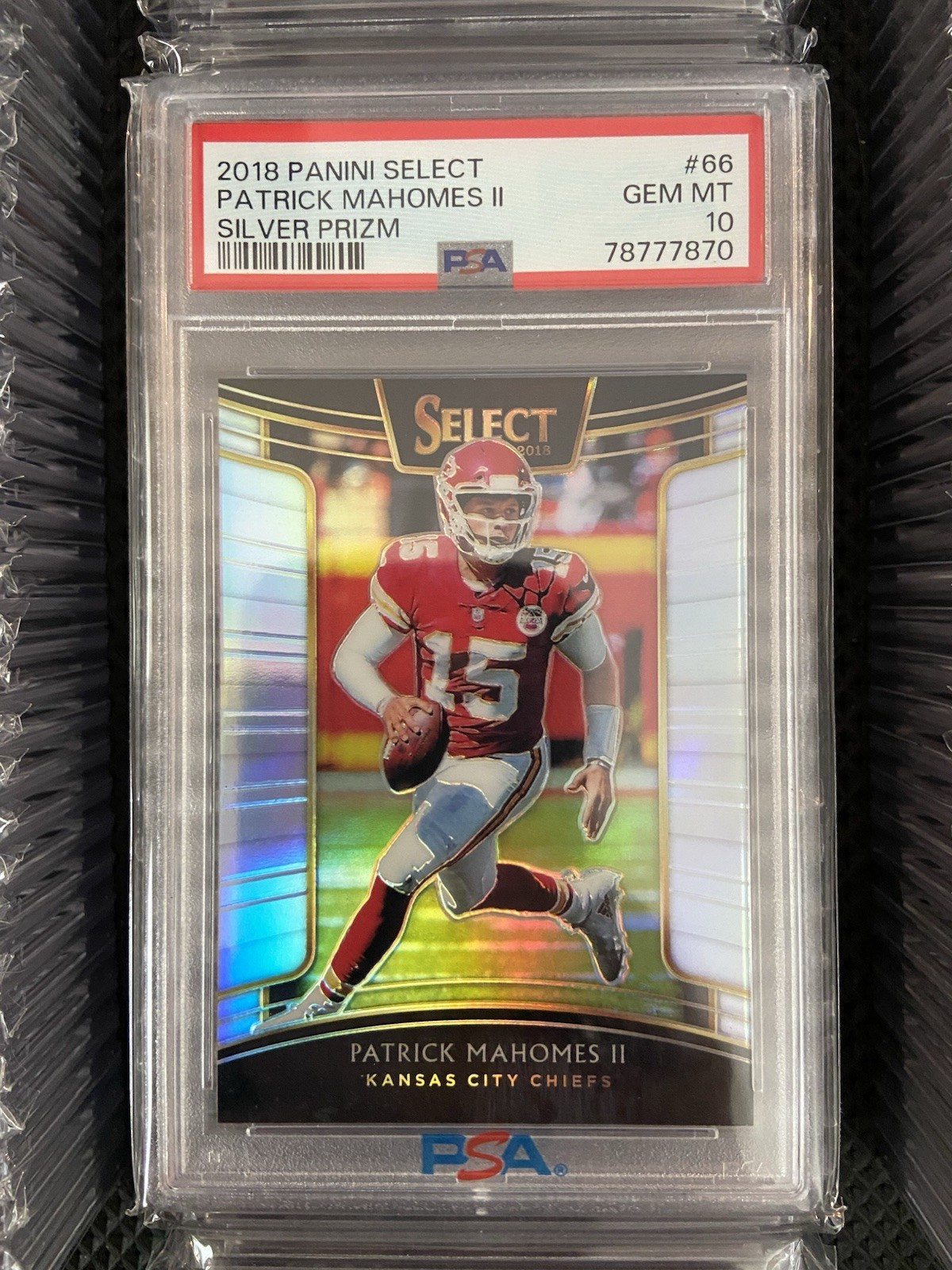 Patrick Mahomes 2018 Panini Select Silver Prizm #66 PSA 10 2ND Year Card