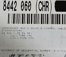 Belden 8442 22/1P Twisted Pair Audio/Sound/Control/Instrumentation Cable /50ft