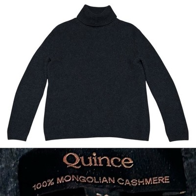 Quince Mongolian Cashmere Turtleneck Sweater Women s Size Medium In Grey
