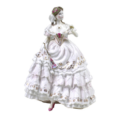 Vintage 1993 Royal Worcester Bone China Girl Ornament Victorian Romance