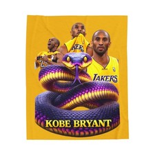 Snake Emblem Kobe Bryant Velveteen Plush Blanket | Basketball Tribute