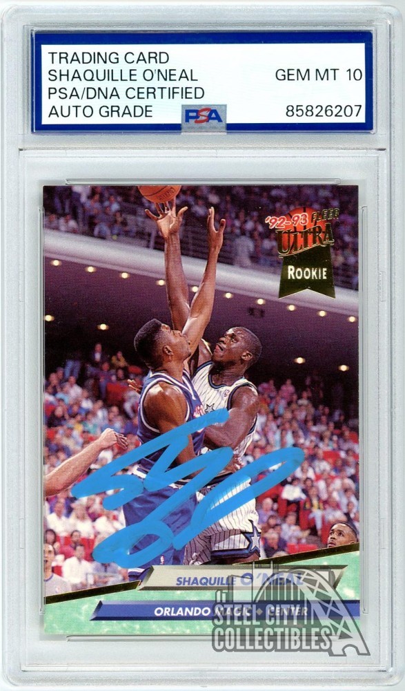 Shaquille O'Neal 1992-93 Fleer Ultra Rookie Auto Card PSA/DNA 10 (Light Blue)