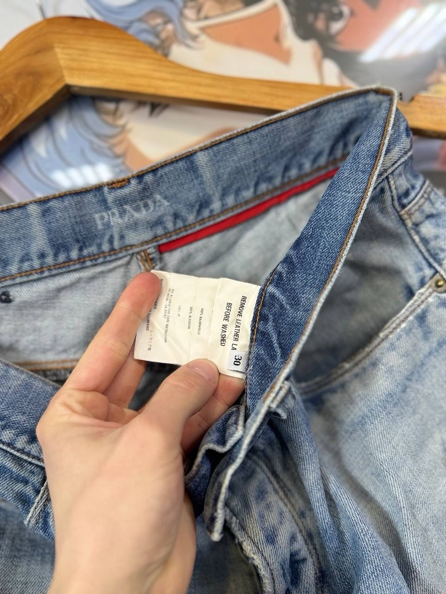 Rare PRADA Milano Archive Distressed Jeans Light Wash Denim