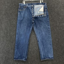 Vintage Levis 501 Jeans Men's 40x30 Blue Dark Wash Straight Leg Button Fly