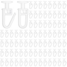 Shower Curtain Track Hooks Set - 100 Plastic Gliders for Drapery and Room