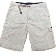 Prana Cargo Shorts Mens XL Tan Nylon Stretch Hiking Outdoor Belted Zion Style