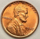 1947p  Uncirculated Red RD - Lincoln Wheat Cent ~ B820