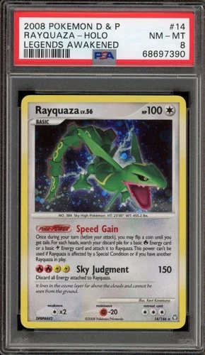 Pokemon Rayquaza Legends Awakened Holo Rare #14 PSA 8
