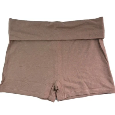 New CSB Foldover Yoga Shorts Womens Size XXL BNWT $74 Fawn Soft Stretch - image 1 of 4