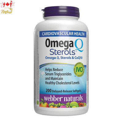 Webber Naturals OmegaQ Sterols Omega-3 CoQ10 200 Delayed Release Softgels