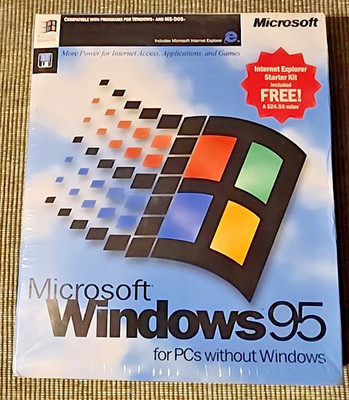 Microsoft Windows 95 / Full Release / Sealed / NOS / 3.5'' Floppies / RARE / 1995