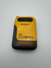 Sony Sports Walkman FM/AM Radio SRF-85 Vintage Yellow Works