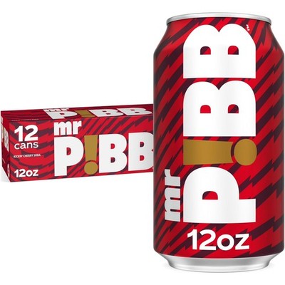 Mr. Pibb Cherry Soda Pop, 12 fl oz, 12 Pack Cans