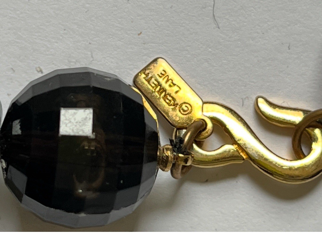 Kenneth Jay Lane Necklace VTG Signed Black Facete… - image 8