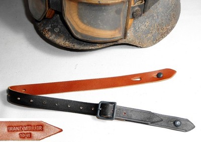 Chinstrap German helmet Genuine Buttero light brown marking FRANZ MULLER 1941