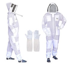 3 Layer Bee Suit With Fencing Veil And One Pair Gloves Ventilated Sting Proof...