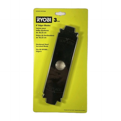 #ad RYOBI 3 pk 8” Edger Hardened Steel Serrated Blades AC040215P3VNM NEW $14.99