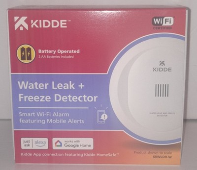 Kidde Water Leak + Freeze Detector Battery Operated w/ Smart Wi-Fi Alarm +Alerts