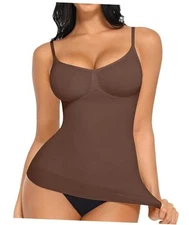  Womens Tank Top Shapewear Tummy Control Tops Slimming Cami Tank XX-Large Brown