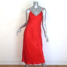 Balenciaga Fluid Silk Satin Slip Dress Red Size 40