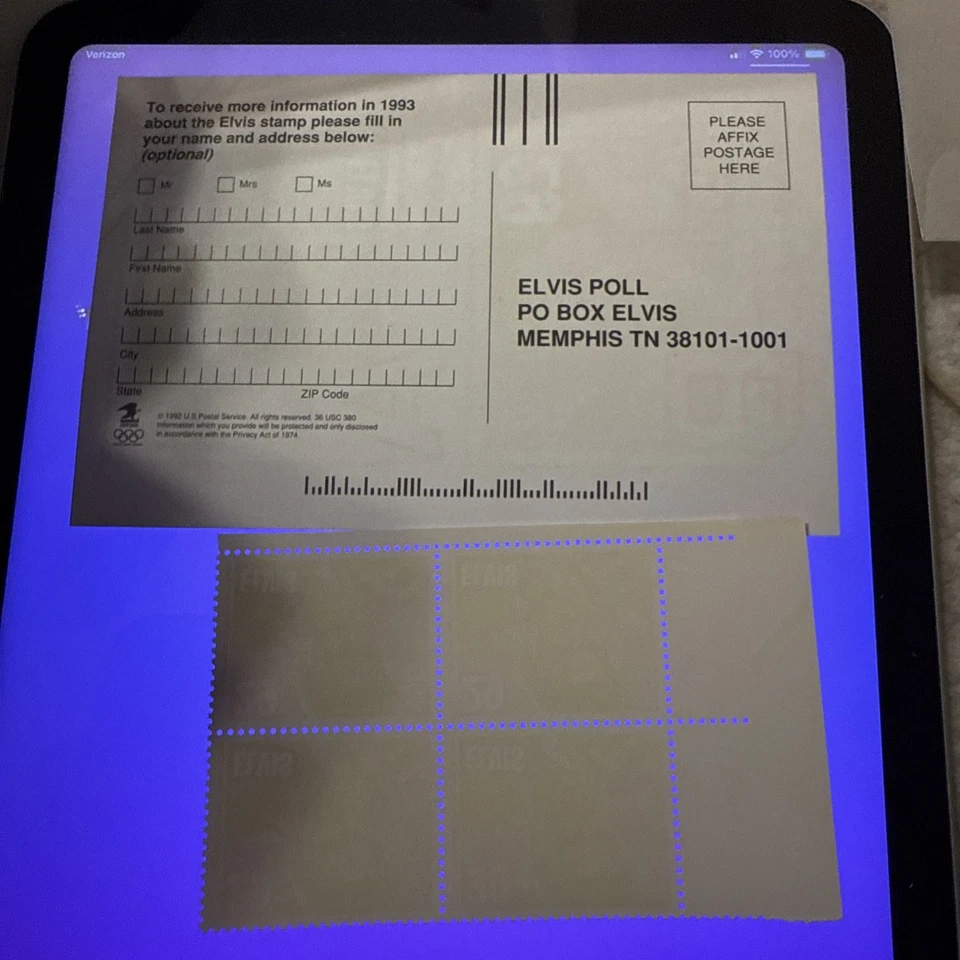 U.S. 29 CENT MINT NH OG ELVIS PRESLEY PLATE STAMP BLOCK FV 1.16 CV 6.25 - Image 2 of 2